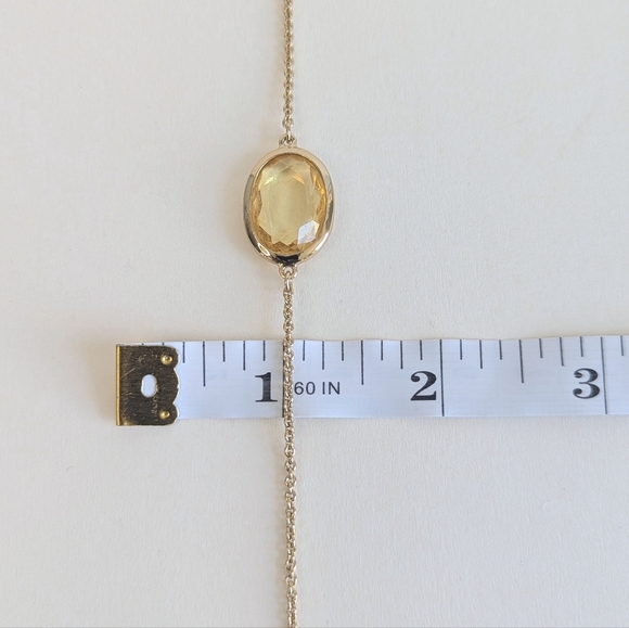 Kate Spade Vegas Jewels Long Necklace Citrine Yellow Gold Crystal Station - Picture 9 of 9